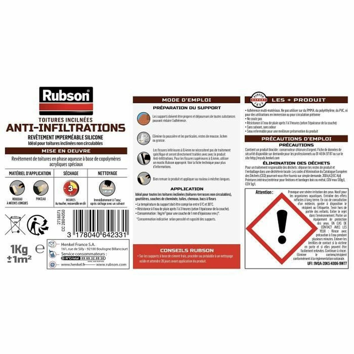 Грундова Боя Rubson Сив матов 1 L